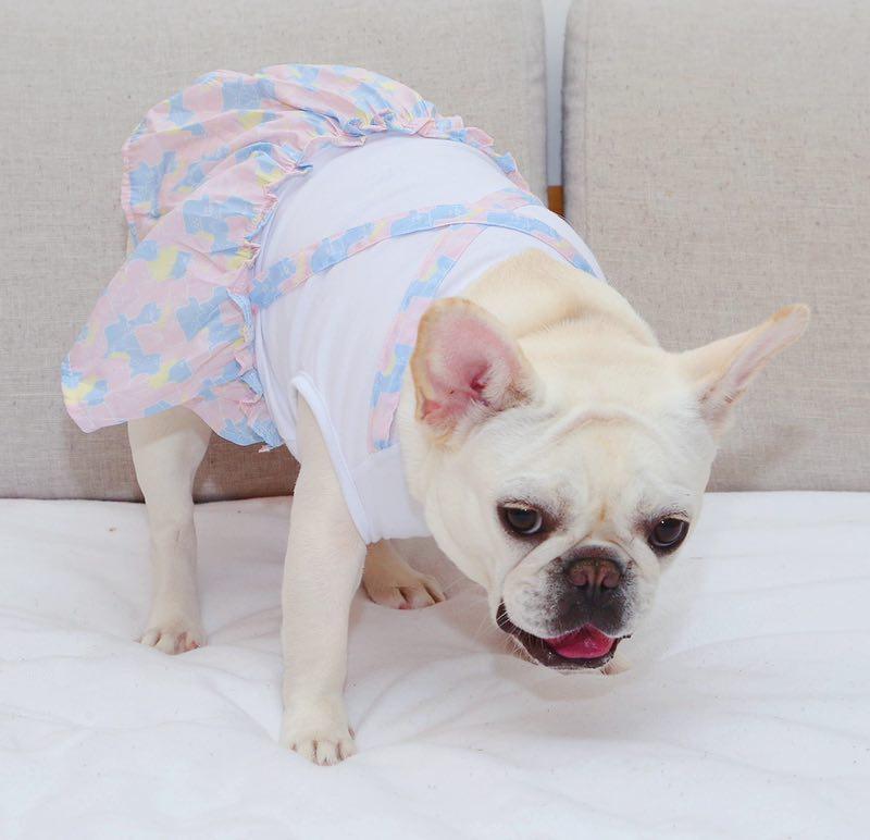 Purple Dog Shirt Dress for Female Bulldogs - Frenchiely