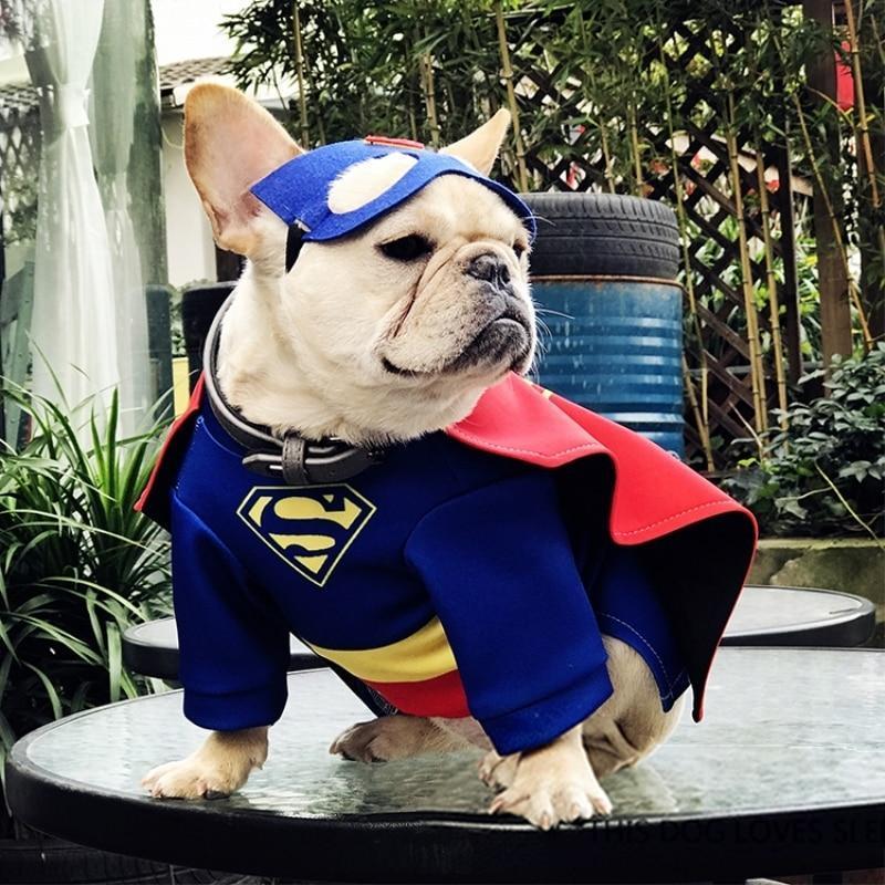 Dog Superman Cosplay Costumes For French Bulldog - Frenchiely