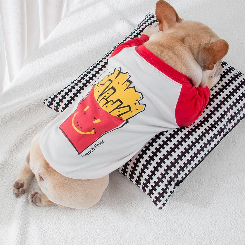 Dog Funny Tee Shirts for Medium Dogs with Fried Chips - Frenchiely