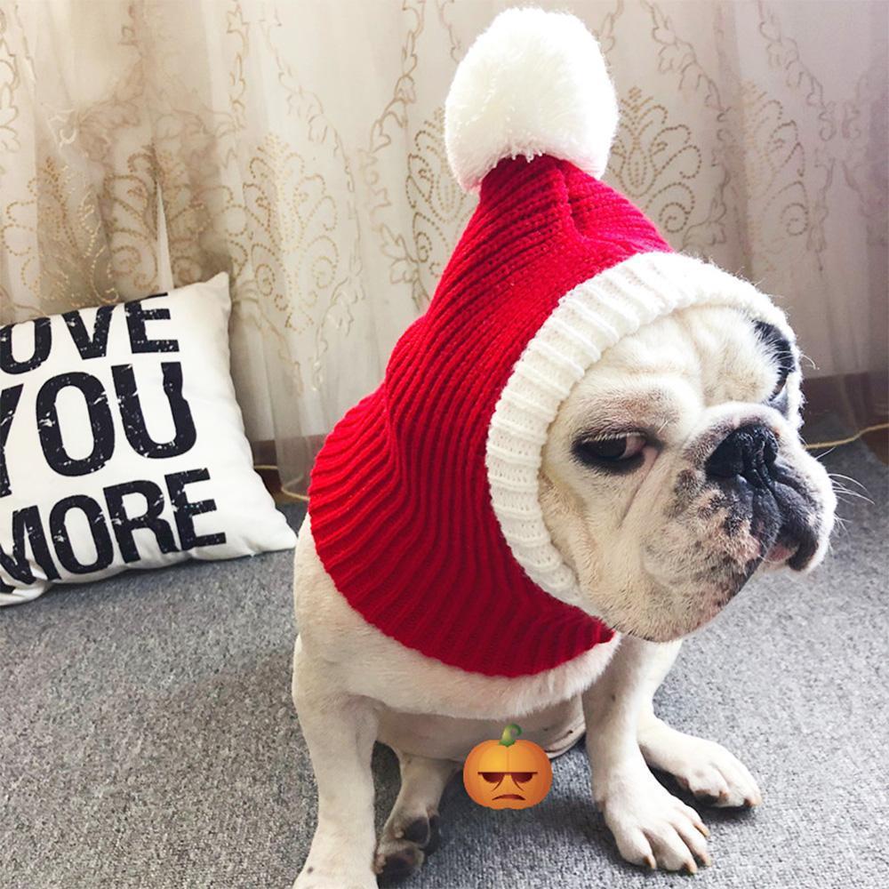 Dog Ear Warmer Christmas Knitted Hats for French Bulldog - Frenchiely