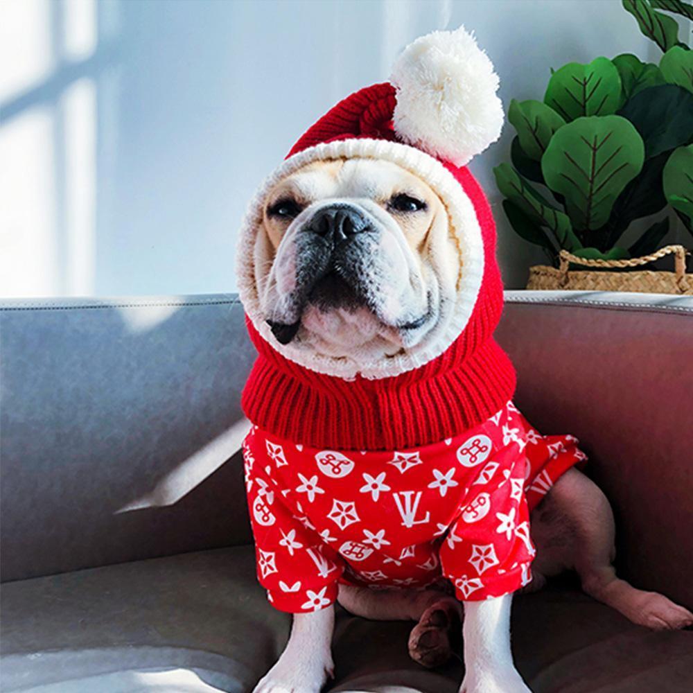 Dog Ear Warmer Christmas Knitted Hats for French Bulldog - Frenchiely